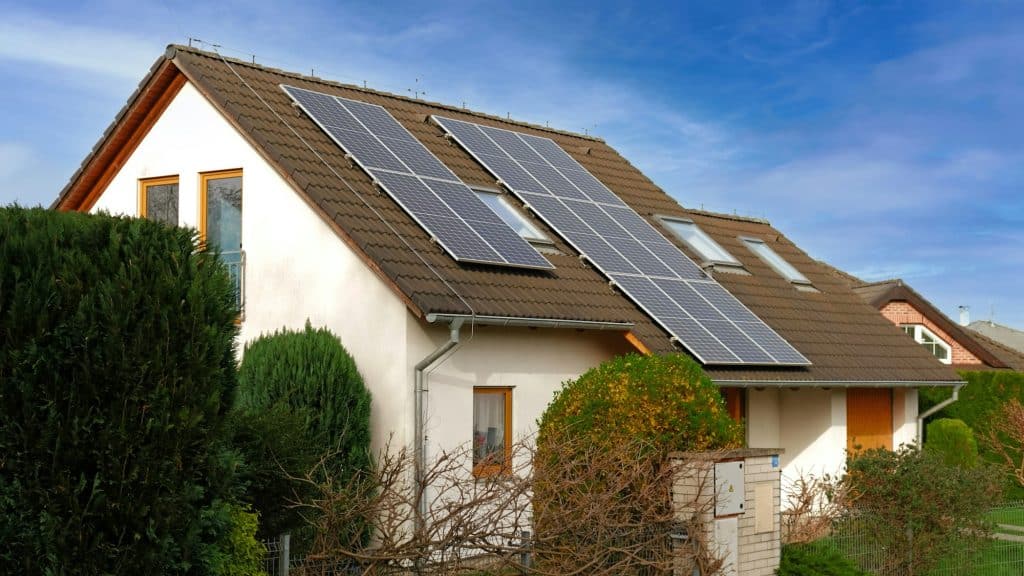 Home solar panel. Eco-friendly alternative energy for house.